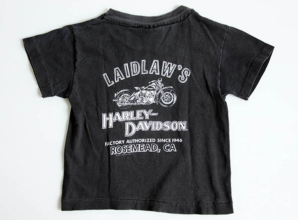 90s USA製 HARLEY-DAVIDSONハーレー ダビッドソン Tシャツ 墨黒 キッズ