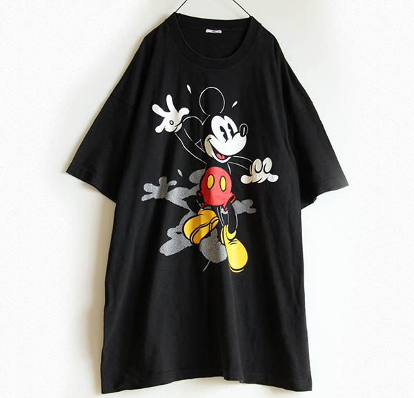 90s ミッキー マウス Tシャツ 黒 超特大 - Sixpacjoe Web Shop