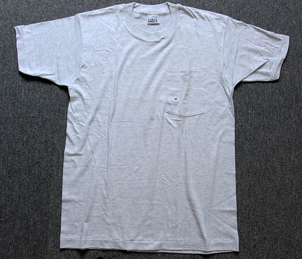 デッドストック 90s Usa製 Trend Basics 無地 ポケットtシャツ 杢ライトグレー Sixpacjoe Web Shop
