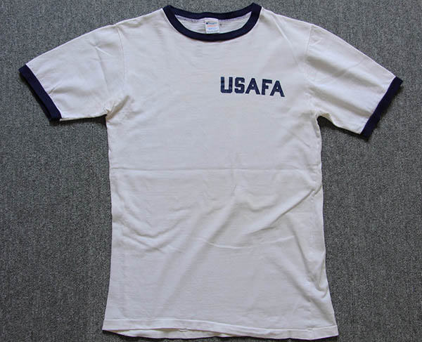 身丈665cm80s チャンピオン リンガーtシャツ USA製 L USAFA ピンク