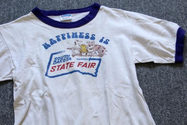 70s Usa製 Championチャンピオン Happiness Is 染み込みプリント リンガーtシャツ キッズ M Sixpacjoe Web Shop