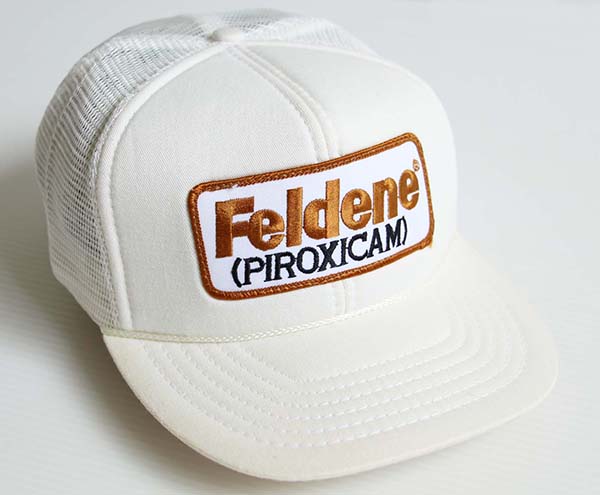 90sデッドストック Feldene PIROXICAM パッチ付き メッシュキャップ 白 ...