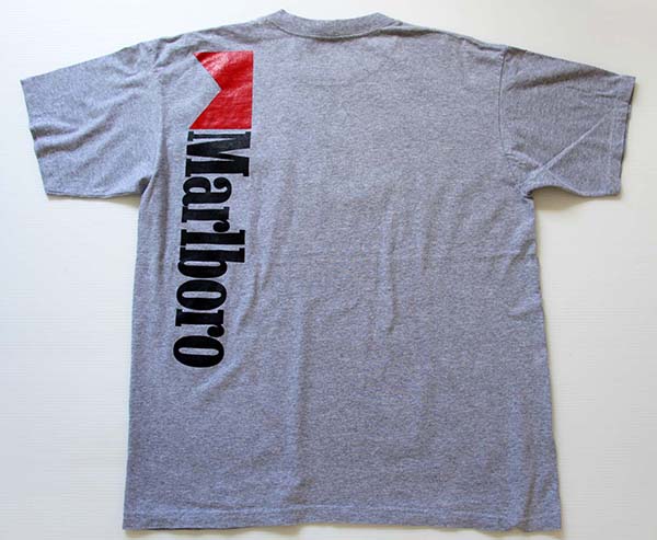 デッドストック★90s USA製 AMERICAN BORN Marlboroマルボロ ロゴ ポケットTシャツ グレー XL