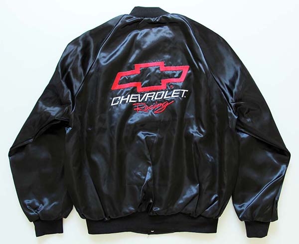 90s USA製 企業 シボレー アメ車 スタジャン ナイロンジャケット 2XL