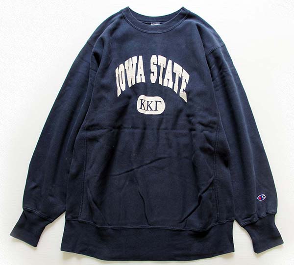 90s USA製 Championチャンピオン IOWA STATE リバースウィーブ スウェット 紺 XL - Sixpacjoe Web Shop