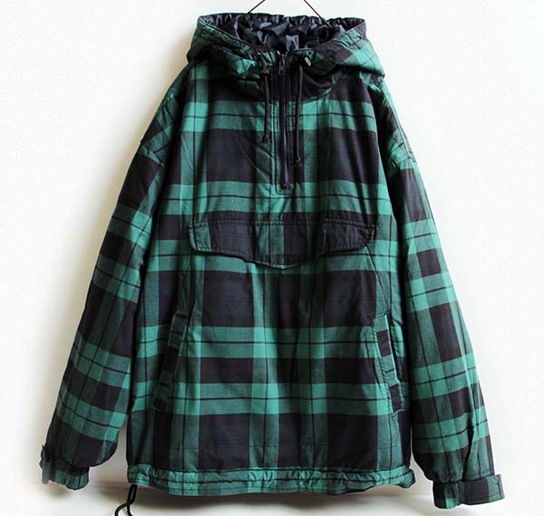 90s GAPギャップ タータンチェック 中綿入り アノラックパーカー