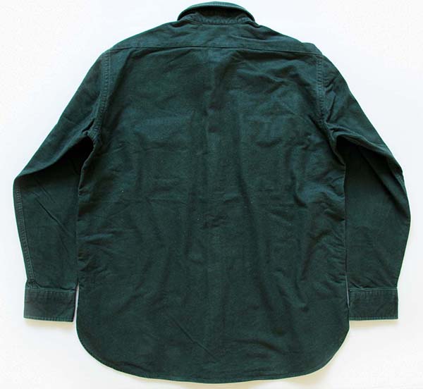 90s USA製 L.L.Bean 無地 シャモアクロスシャツ 深緑 M