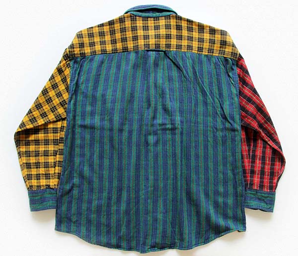 Field Style クレイジーパターン チェック コットン ネルシャツ XL 
