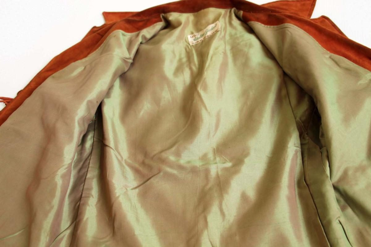 60s メキシコ製 Adelina jacket フリンジ スエード レザージャケット 赤茶