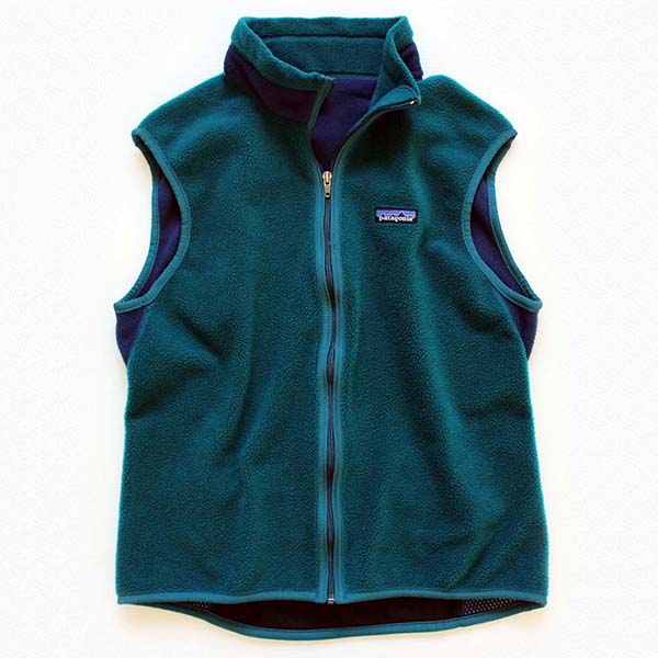 90s USA製 patagoniaパタゴニア PEF フライヤー フリースベスト 緑×紺