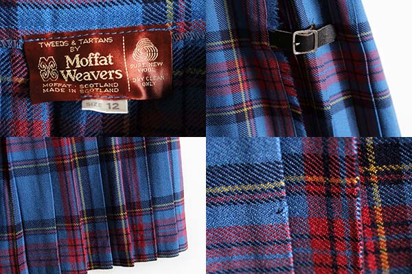 スコットランド製 Moffat Weavers タータンチェック ウール キルト