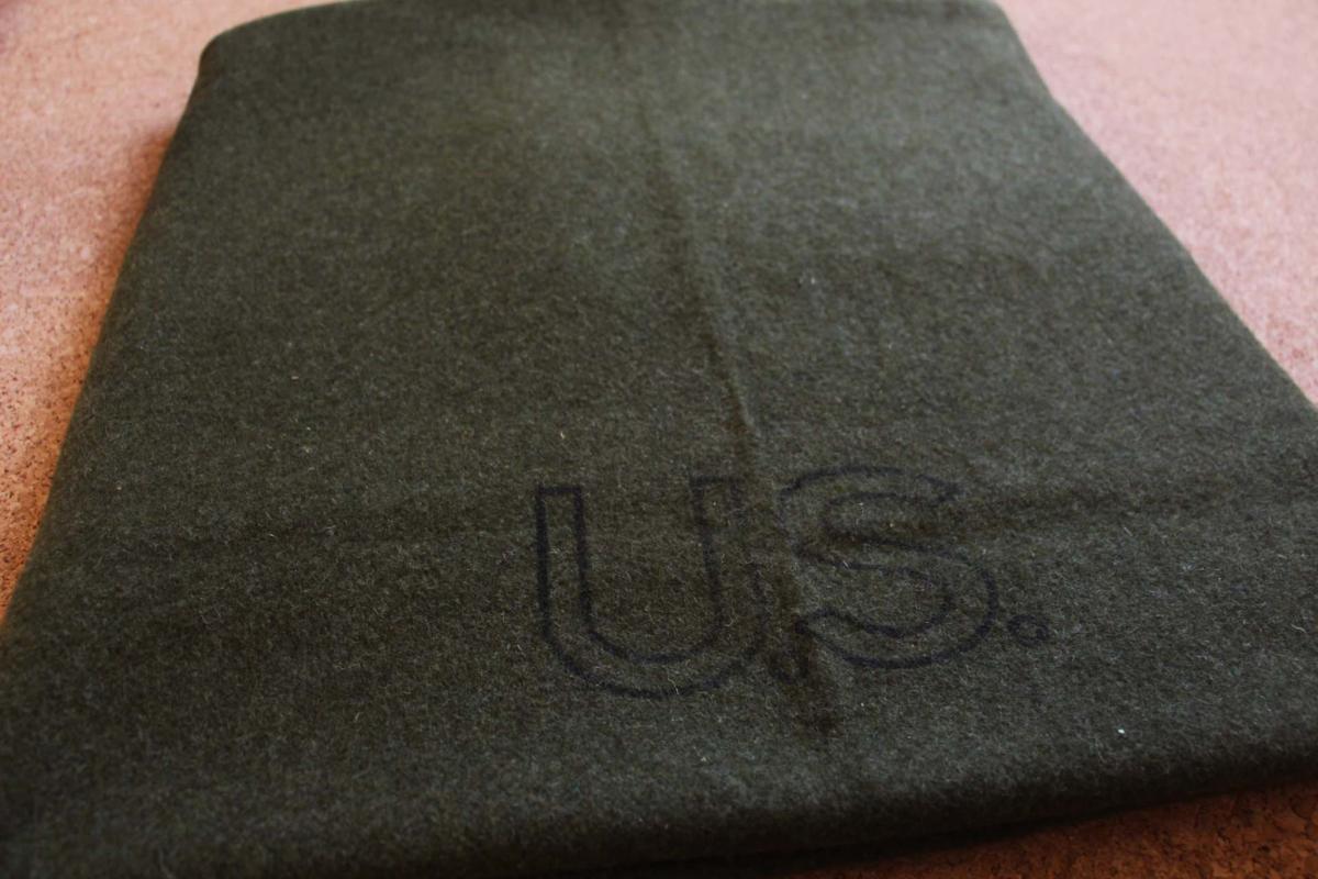 ビンテージ 米軍 U.S. ウール ブランケット オリーブグリーン