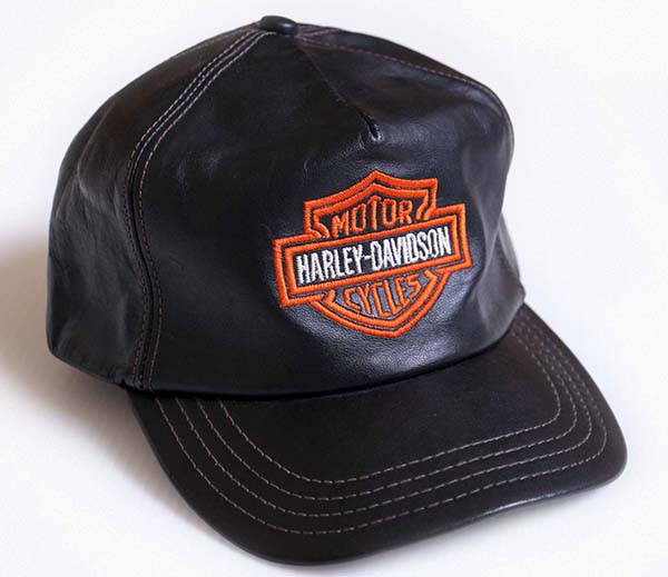 HARLEY-DAVIDSON ハーレーダビッドソン 70～80s レザー ワークキャップ ブラック 黒 ONE SIZE アメカジ  ヴィンテージ【メンズ】