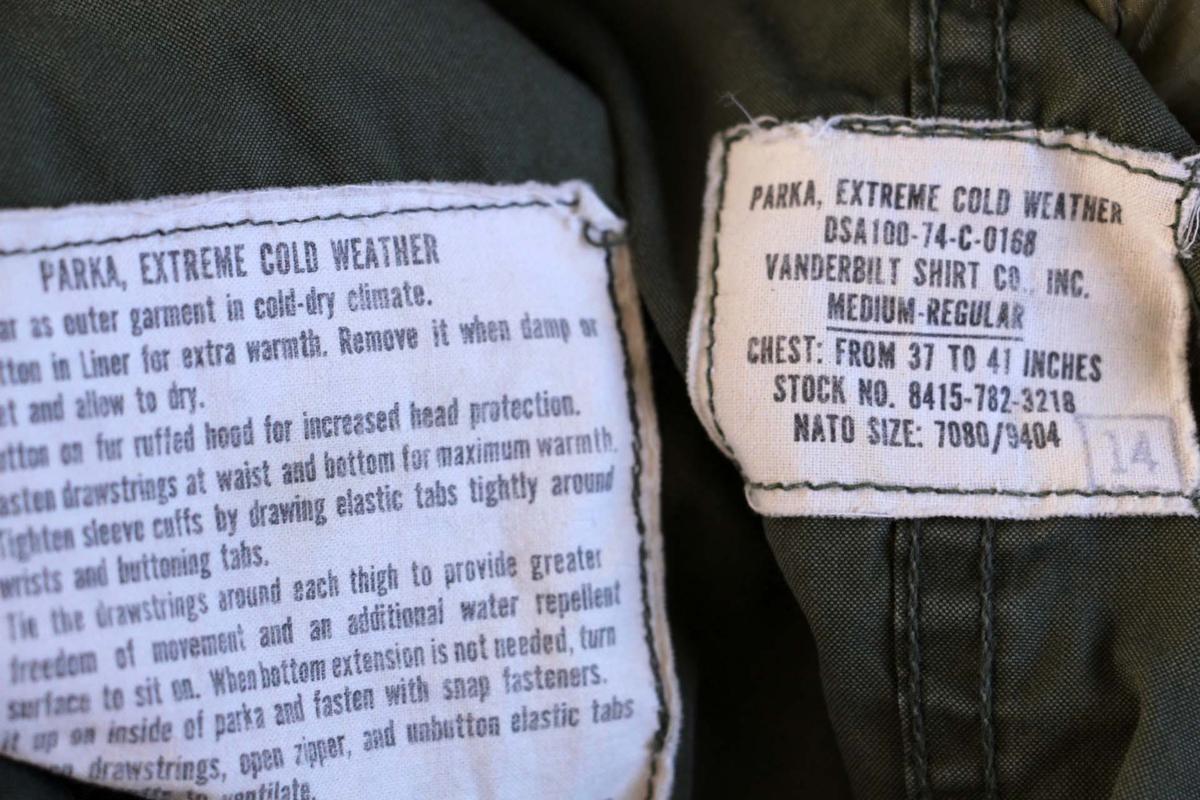 70s 米軍 U.S.ARMY キルティングライナー&フード付き M-65