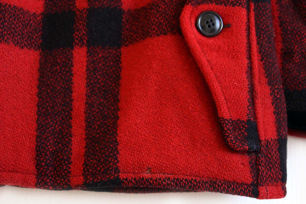 50s PENNEY'S チェック マッキーノ ウールジャケット 赤×黒 36