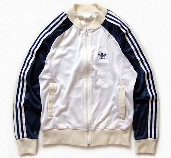 80s USA製 adidasアディダス ATP ジャージ 白×紺 XS☆トラック ...