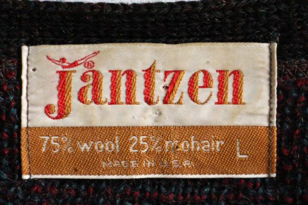 60s USA製 Jantzen アーガイル柄 モヘヤ ニットカーディガン L