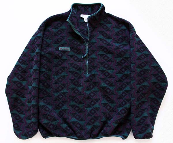 【 patagonia 】美品 90s 総柄 ハーフジップ フリース USA製