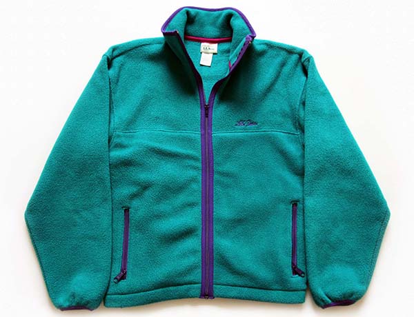 90s Columbia LLBean Wネーム フリースジャケット グレー 紫