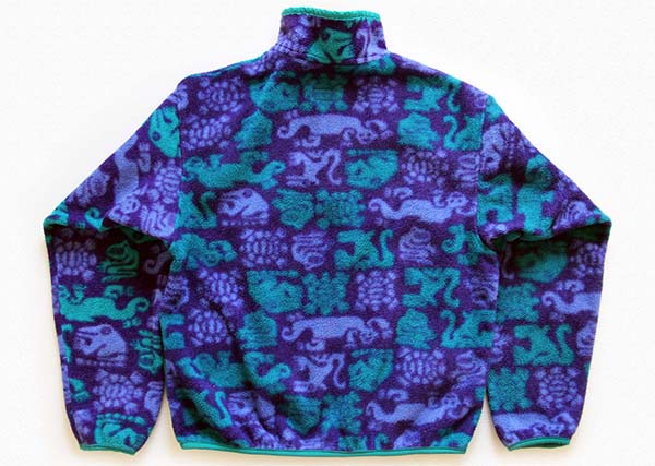 90s USA製 patagoniaパタゴニア クリーチャーズ 総柄 フリース 