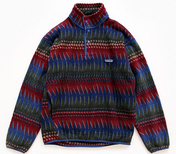 90s USA製 patagoniaパタゴニア ミネハハ 総柄 シンチラフリース スナップT M - Sixpacjoe Web Shop