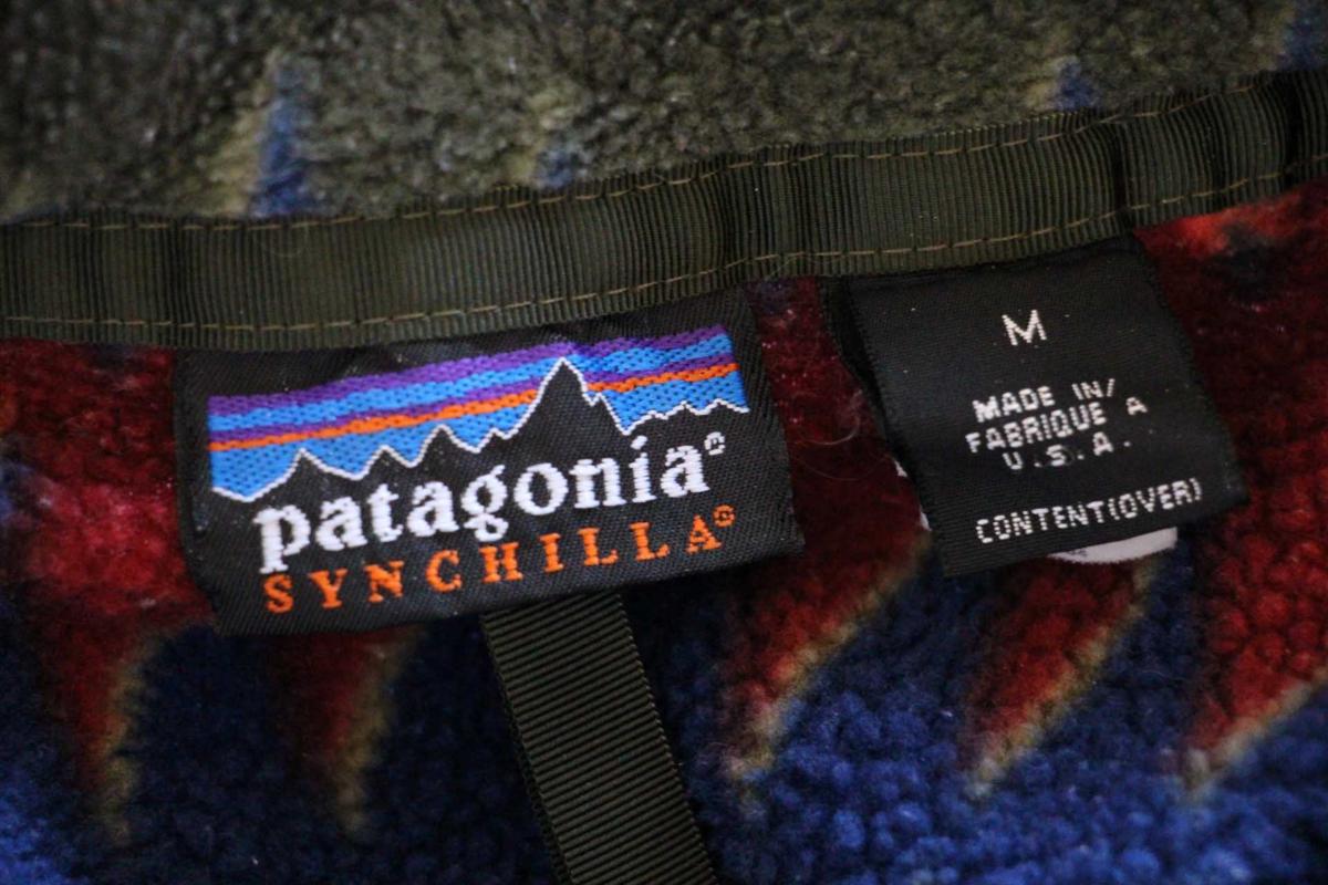 90s USA製 patagoniaパタゴニア ミネハハ 総柄 シンチラフリース