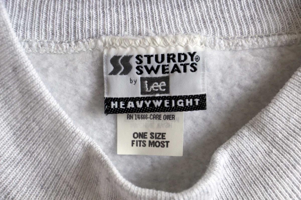 デッドストック★90s USA製 STURDY SWEATS by Leeリー 無地 モックネック スウェット ワンピース 杢ライトグレー