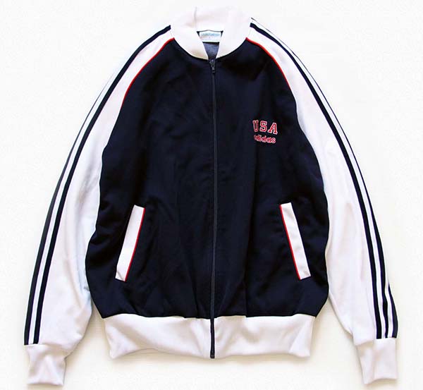 ビッグサイズ 4XL adidas アディダス トラックジャケット 紺 白 ロゴ