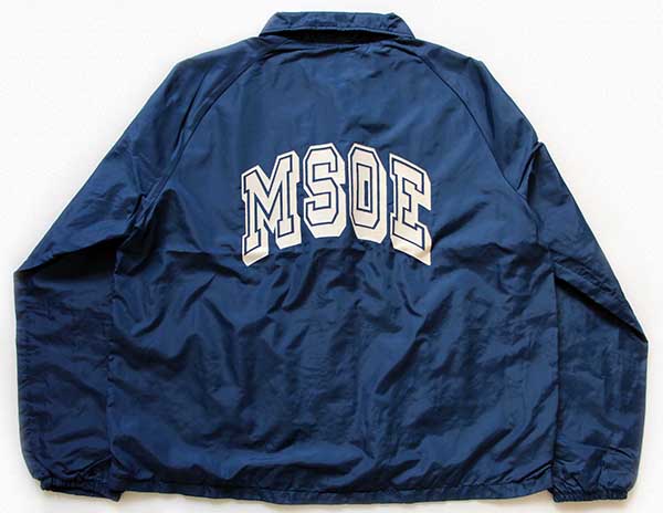 90s USA製 Championチャンピオン MSOE ナイロン コーチジャケット 紺 XL