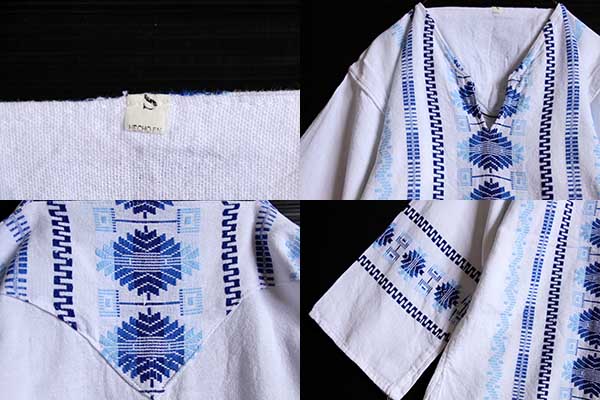アメリカ古着　OLD　ウィピル　グアテマラ刺繍 チュニック