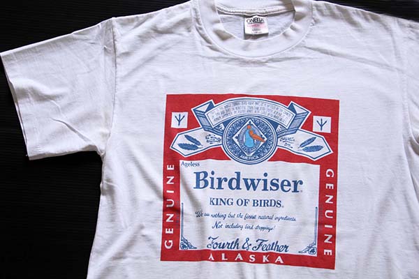 90s USA製 Birdwiser パロディ Tシャツ 白 L - Sixpacjoe Web Shop