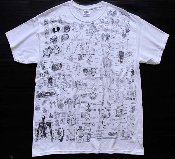 Blinded By Science 人体 総柄 コットンtシャツ 白 L Sixpacjoe Web Shop