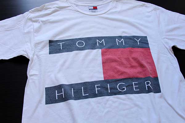 00s TOMMY HILFIGERトミーヒルフィガー ビッグロゴ コットンTシャツ 白 
