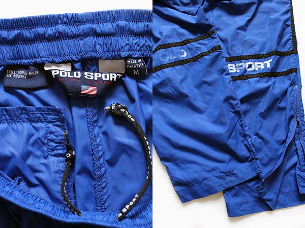 90s POLO SPORTポロ スポーツ ラルフローレン ナイロンパンツ 青