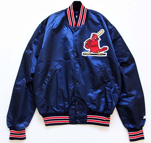 良好！90's/USA製 MLBカージナルス サテンスタジャンL STARTER