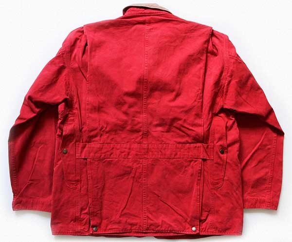 80s USA製 ポロ ラルフローレン ダック地 ハンティングジャケット 赤 L 