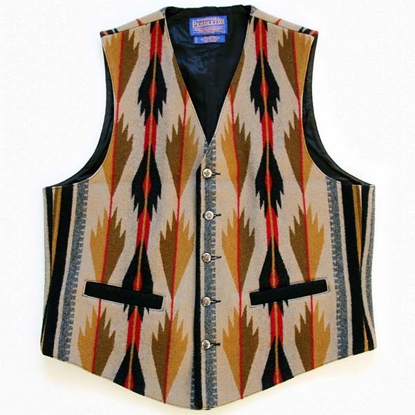 90s USA製 PENDLETONペンドルトン ネイティブ柄 ウール ラグベスト L ...