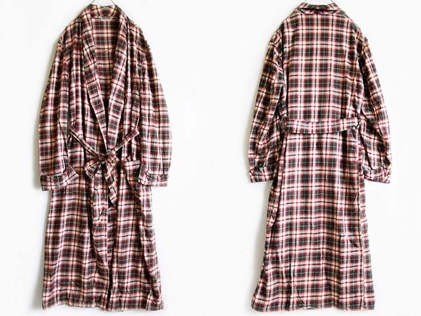 レーヨン　チェック　ガウン　Flannel Gown Coat ＃