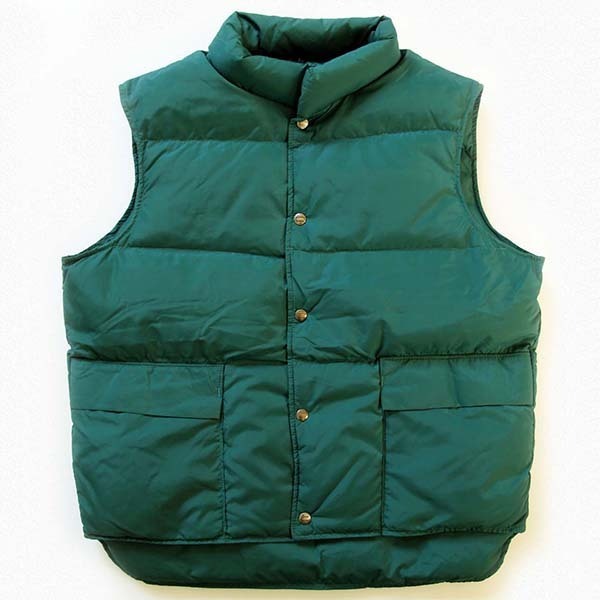 80s USA製 Woolrichウールリッチ ナイロン ダウンベスト 緑 L - Sixpacjoe Web Shop