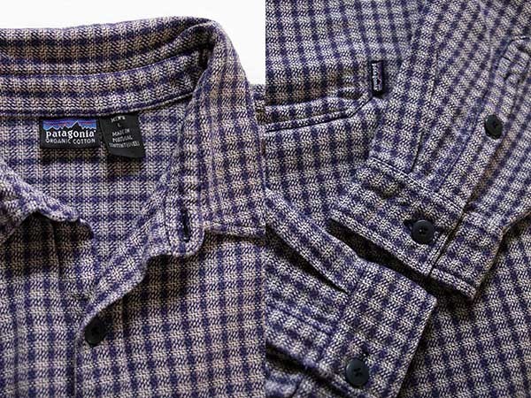90s ポルトガル製 patagoniaパタゴニア チェック オーガニックコットンシャツ L