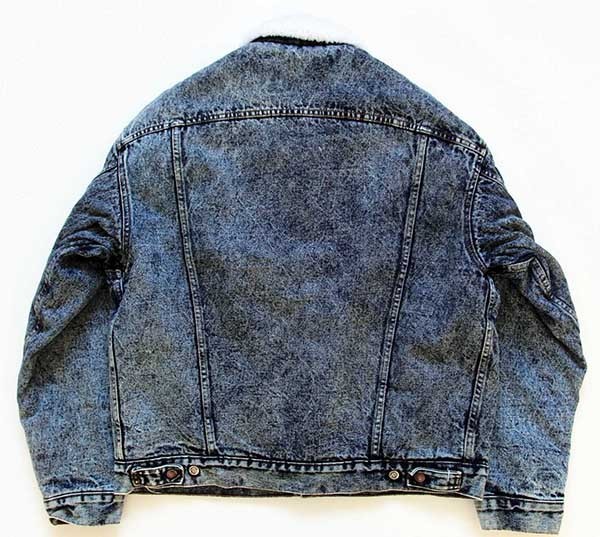 80s USA製 Levi'sリーバイス 70609 ボアライナー ケミカルウォッシュ デニムジャケット 4ポケット L★アシッド