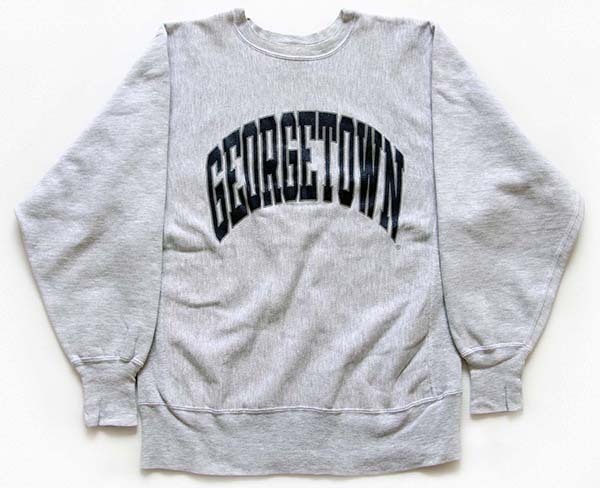 90s USA製 Championチャンピオン GEORGETOWN リバースウィーブ スウェット 杢グレー L