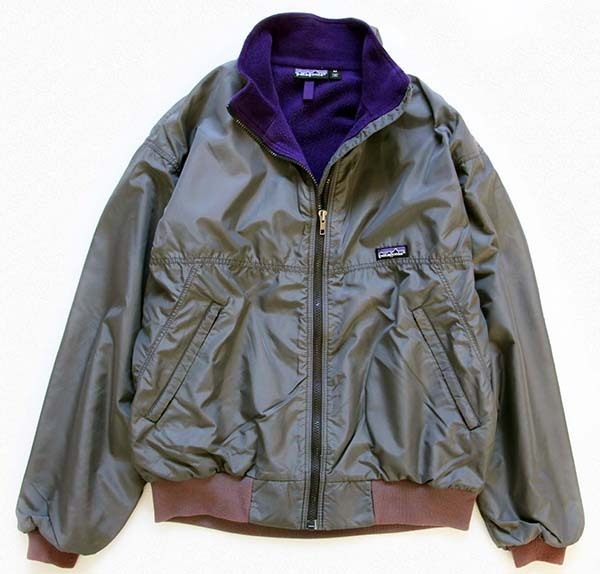 90s USA製 patagoniaパタゴニア フリースライナー ナイロンジャケット グレー M★シェルドシンチラ