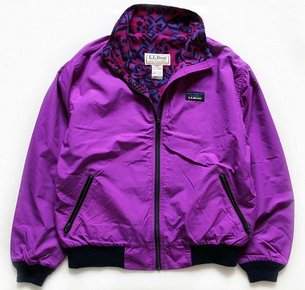 90s Columbia LLBean Wネーム フリースジャケット グレー 紫