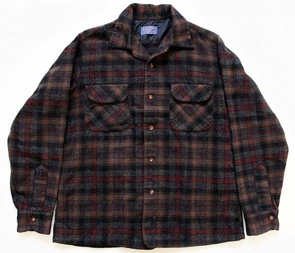 ペンドルトン 50ｓ チェック 長袖 シャツ S 黄系 PENDLETON ウール ...