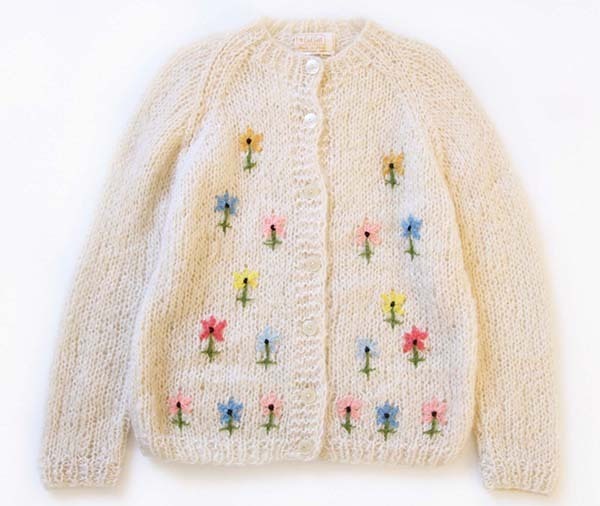 60s イタリア製 Montgomery Ward 花柄 刺繍 モヘア ニットカーディガン ナチュラル Sixpacjoe Web Shop