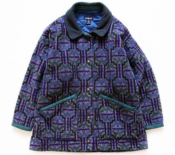 90s USA製 patagoniaパタゴニア テウェルチェ 総柄 キルティング 