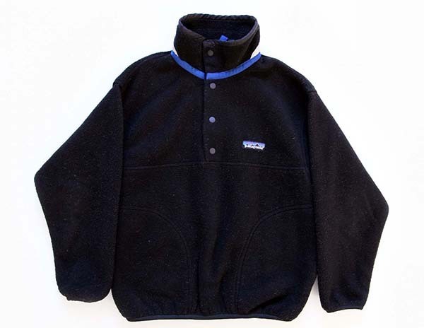 90s patagoniaパタゴニア フリース スナップT 黒 KIDS' 8