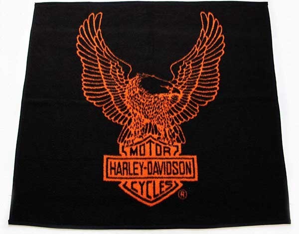 HARLEY-DAVIDSONハーレー ダビッドソン ロゴ ブランケット 黒×オレンジ