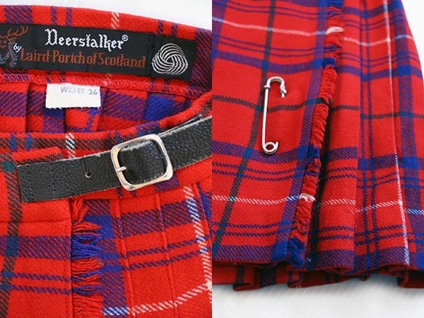 スコットランド製 Laird-Portch タータンチェック ウール キルトスカート w26 - Sixpacjoe Web Shop